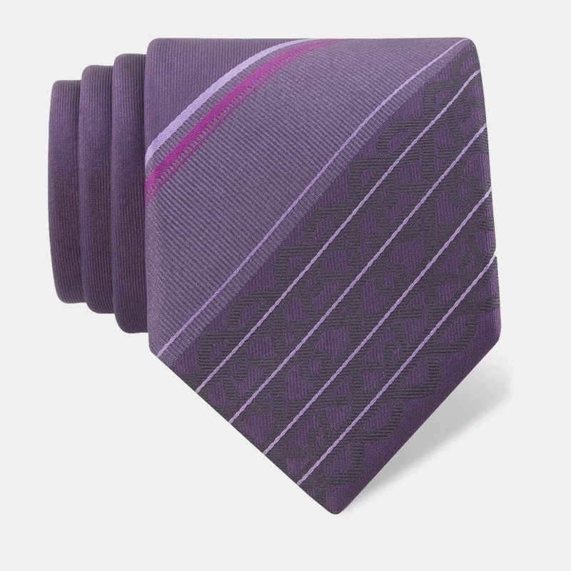Cravat CROATA Clasicum Thematic Regular Braiding Purple  Silk 100%  