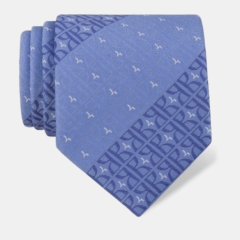 Cravat CROATA Clasicum Thematic  Glagolitic alphabet Blue  Silk 100%  