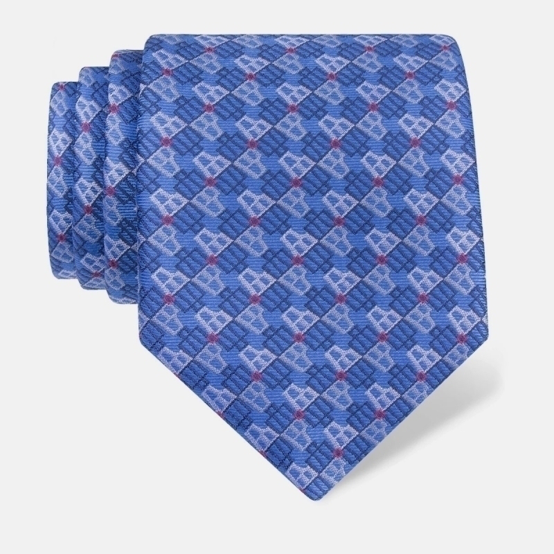 Cravat CROATA Clasicum Thematic  Glagolitic alphabet Blue  Silk 100%  