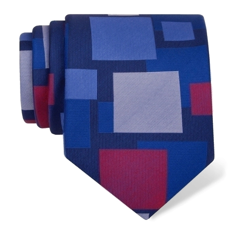 Cravat CROATA Thematic Regular Squares Blue  Silk 100%  