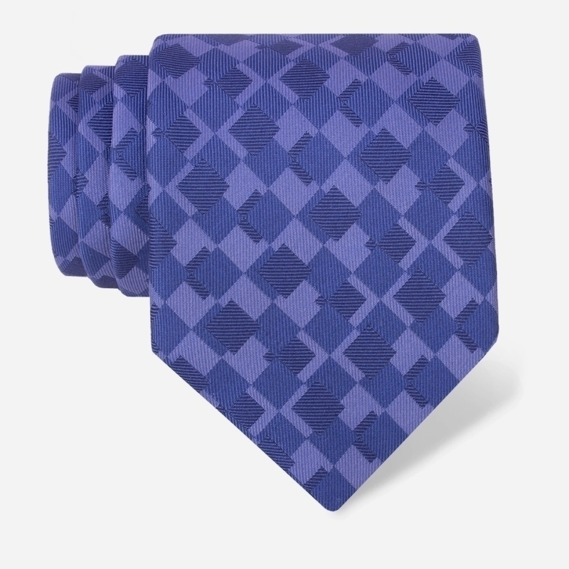 Cravat CROATA Clasicum Thematic  Squares Blue  Silk 100%  