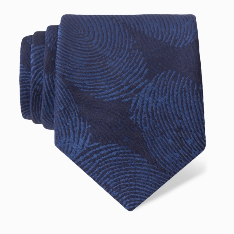 Cravat CROATA Clasicum Thematic  Fingerprints by Ivan Vučetić Dark blue  Silk 100%  