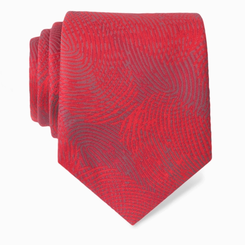 Cravat CROATA Clasicum Thematic  Fingerprints by Ivan Vučetić Red  Silk 100%  