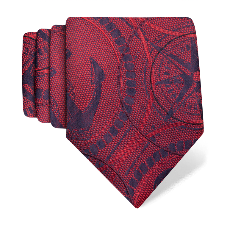 Cravat CROATA Thematic  Maritime motifs Red  Silk 100%  