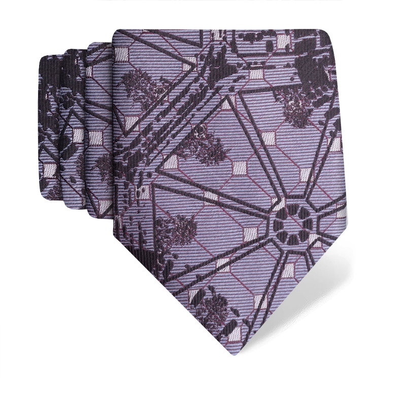 Cravat CROATA Thematic  Octagon Grey  Silk 100%  