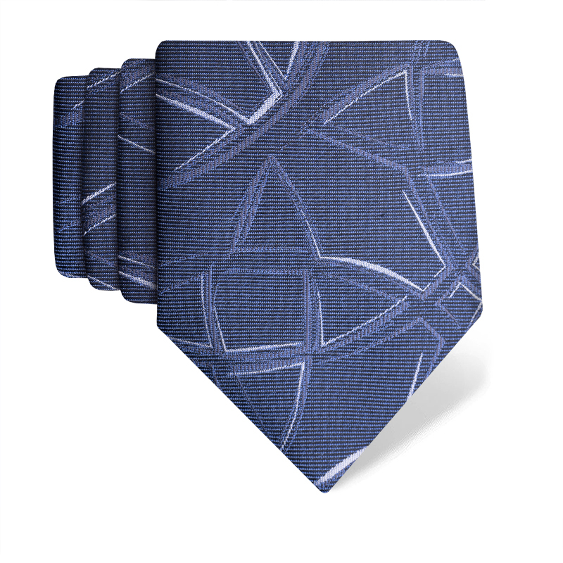 Cravat CROATA Thematic  Braiding Blue  Silk 100%  