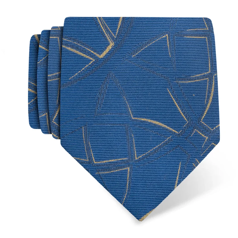 Cravat CROATA Thematic  Braiding Blue  Silk 100%  