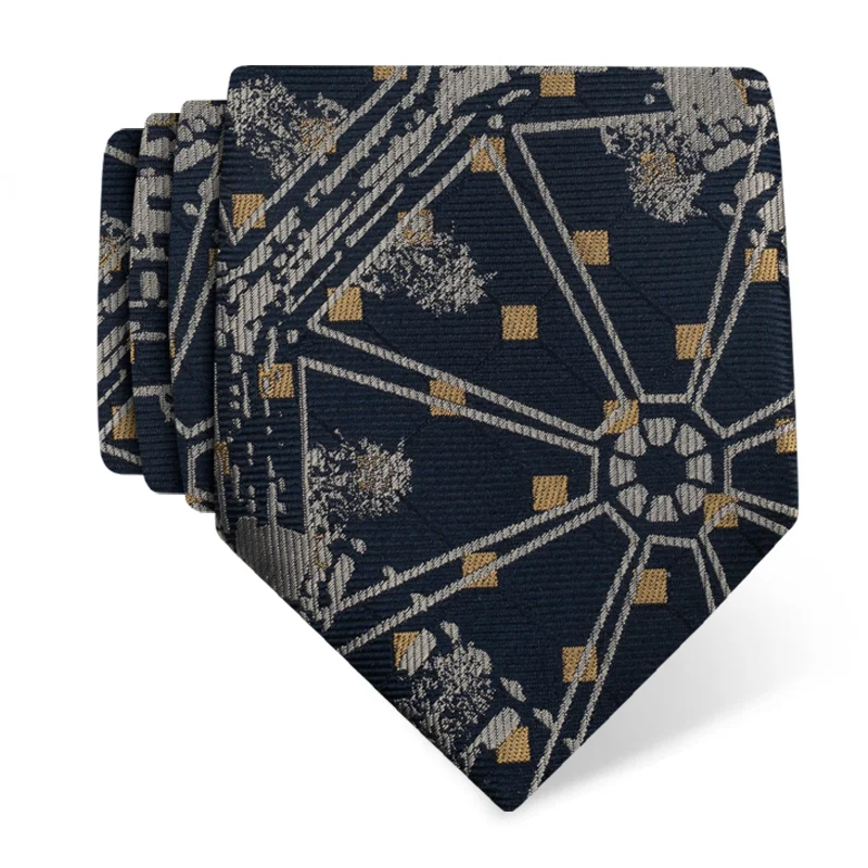 Cravat CROATA Thematic  Octagon Blue  Silk 100%  