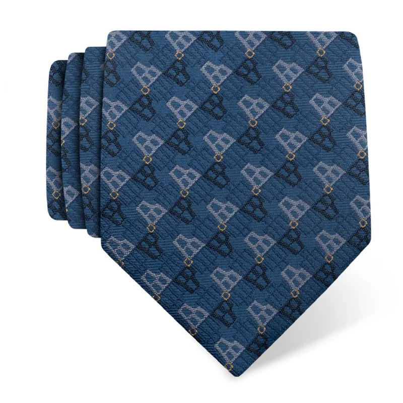 Cravat CROATA Thematic  Glagolitic alphabet Blue  Silk 100%  