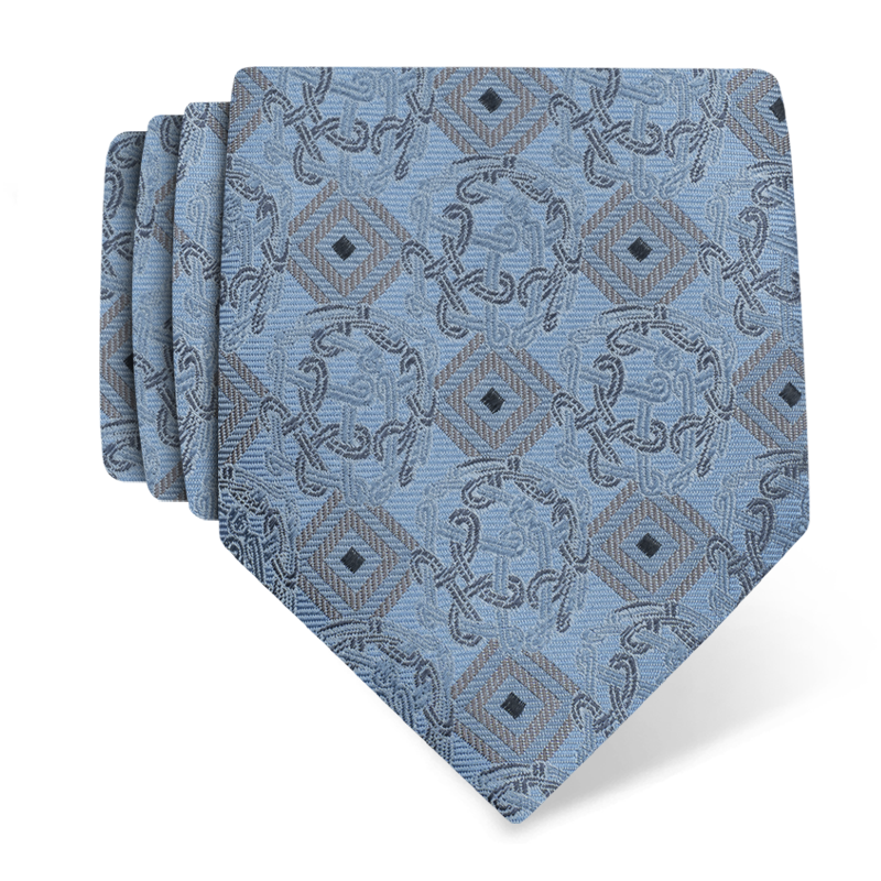 Cravat CROATA Thematic  Braiding Light blue  Silk 100%  