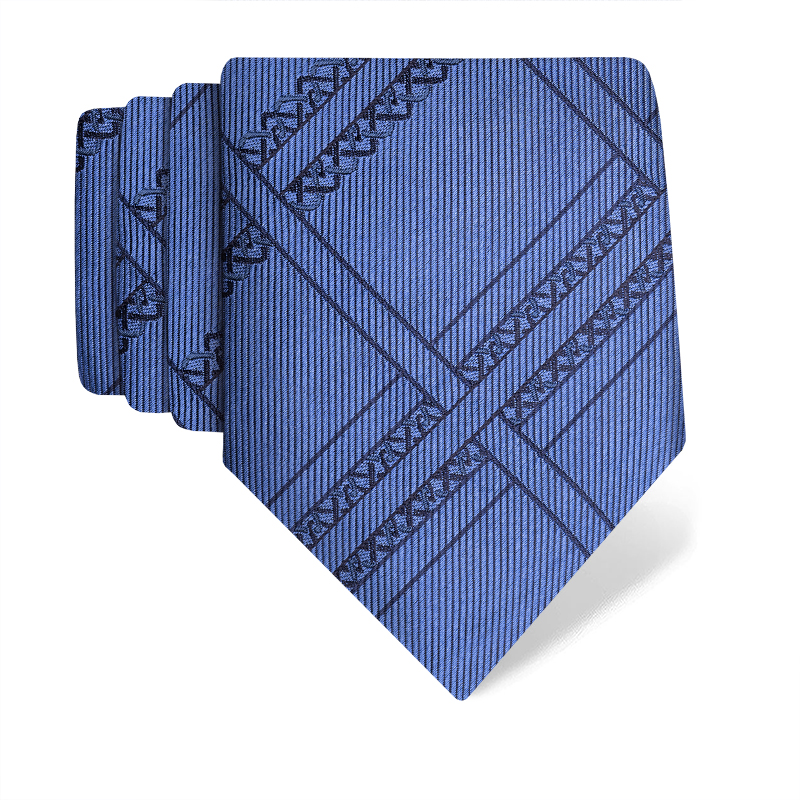 Cravat CROATA Brijuni Thematic  Braiding Blue  Silk 100%  