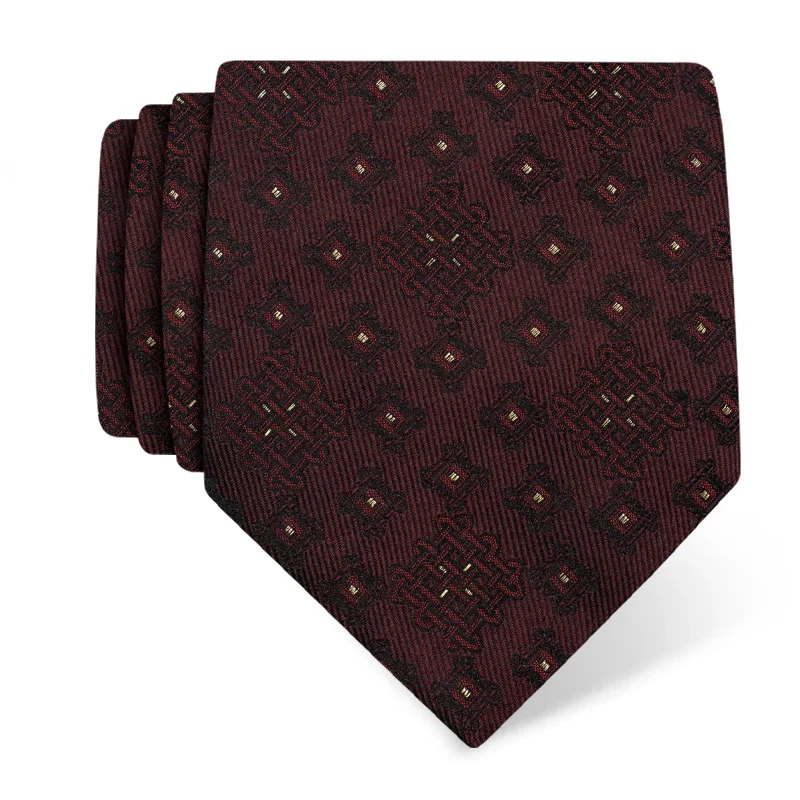 Cravat AuHRum Thematic Limited edition Braiding Wine red  Silk 87%,Metalized silk thread(gold)13%  