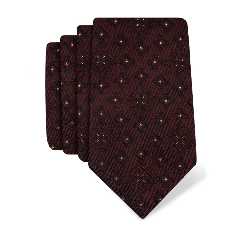 Cravat AuHRum Thematic Limited edition Braiding Wine red  Silk 87%,Metalized silk thread(gold)13%  