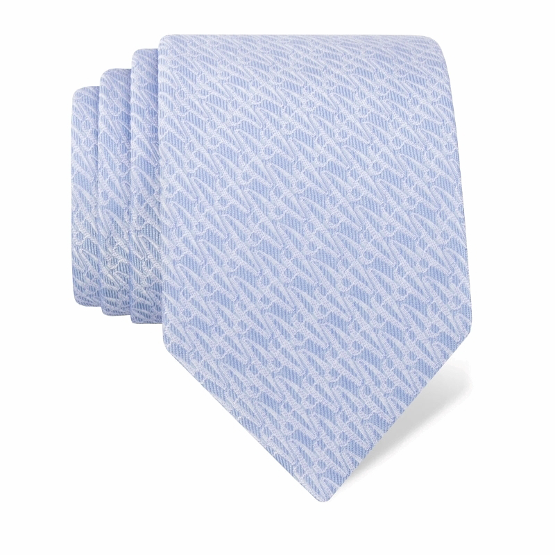 Cravat CROATA Trend Thematic  Glagolitic alphabet Light blue  Silk 100%  