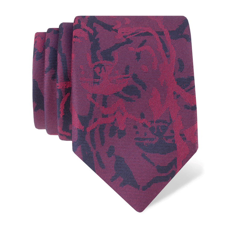 Cravat CROATA Trend Thematic  Lynx Wine red  Silk 100%  