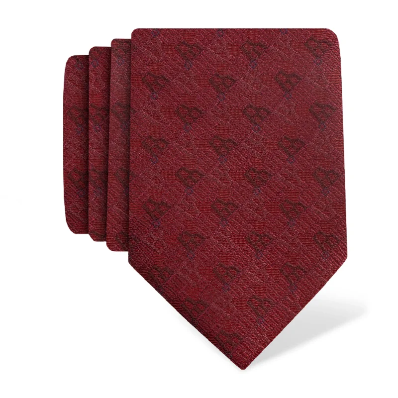 Cravat CROATA Trend Thematic  Glagolitic alphabet Wine red  Silk 100%  