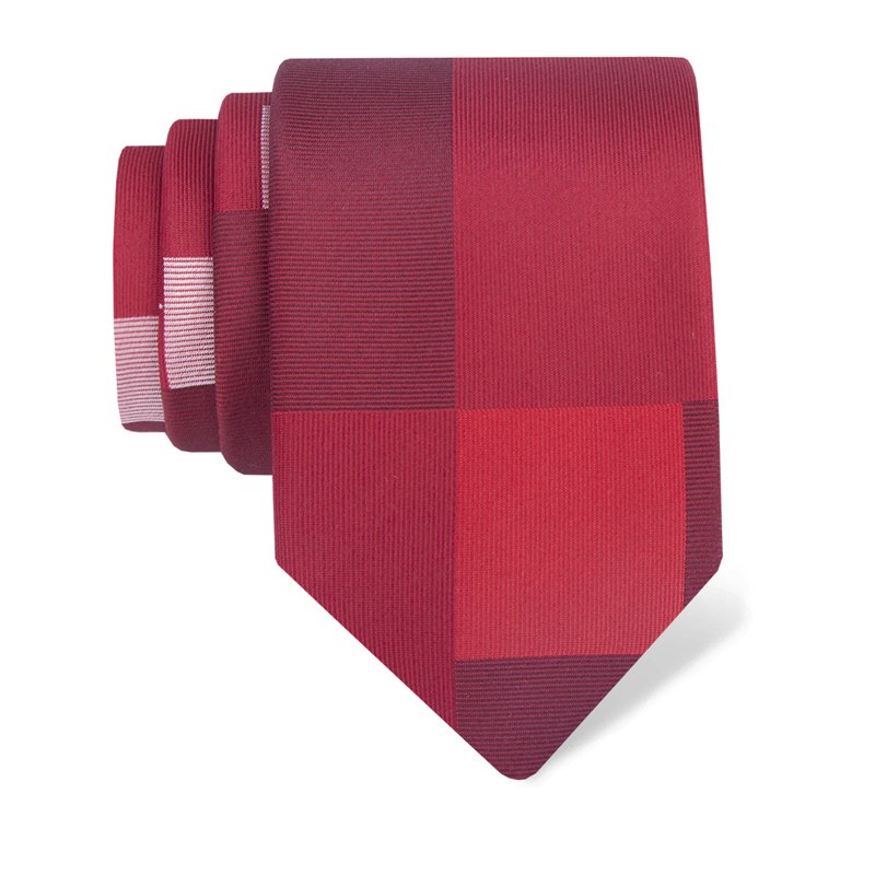 Cravat CROATA Thematic  Squares Red  Silk 100%  