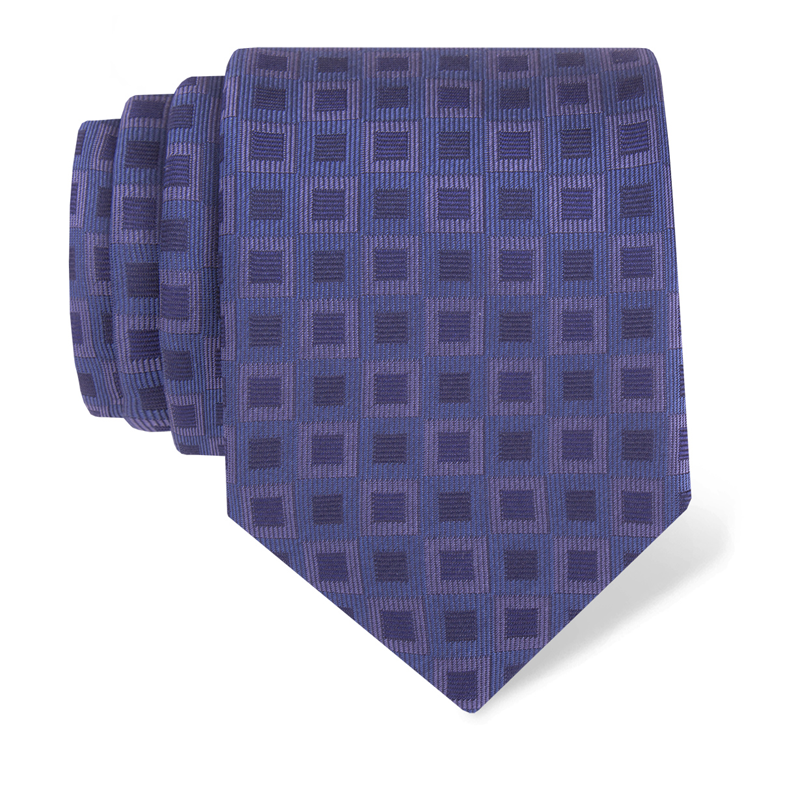 Cravat CROATA Clasicum Thematic  Squares Blue  Silk 100%  