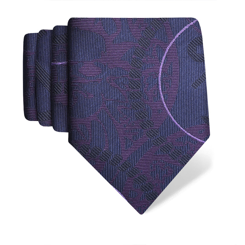 Cravat CROATA Thematic  Dubrovnik Purple  Silk 100%  