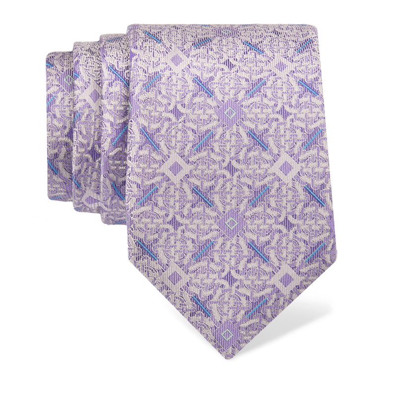 Cravat CROATA Thematic  Braiding Lilac  Silk 100%  