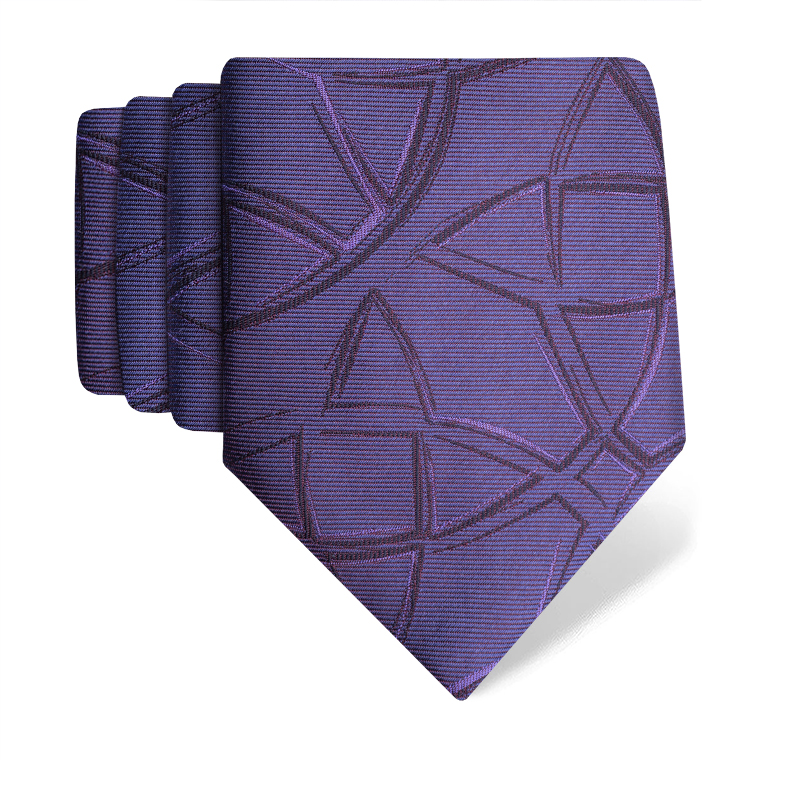 Cravat CROATA Thematic  Braiding Purple  Silk 100%  