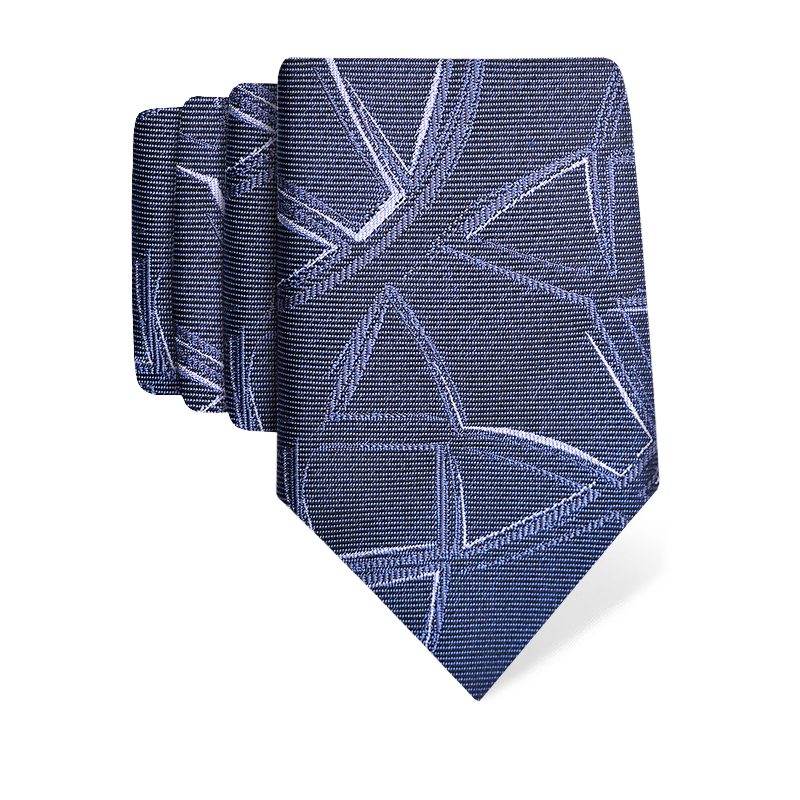 Cravat CROATA Thematic  Braiding Blue  Silk 100%  