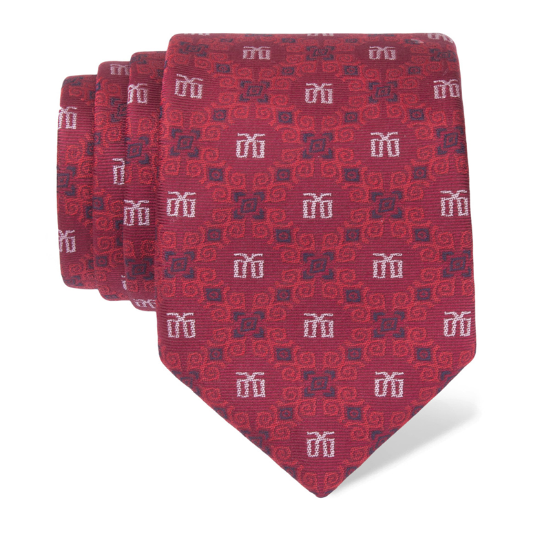 Cravat CROATA Teflon Thematic  Glagolitic alphabet Red  Silk 100%  