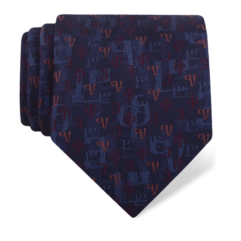 Cravat CROATA Thematic  Glagolitic alphabet Dark blue  Silk 100%  