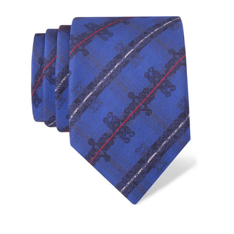 Cravat CROATA Thematic  Braiding Blue  Silk 100%  