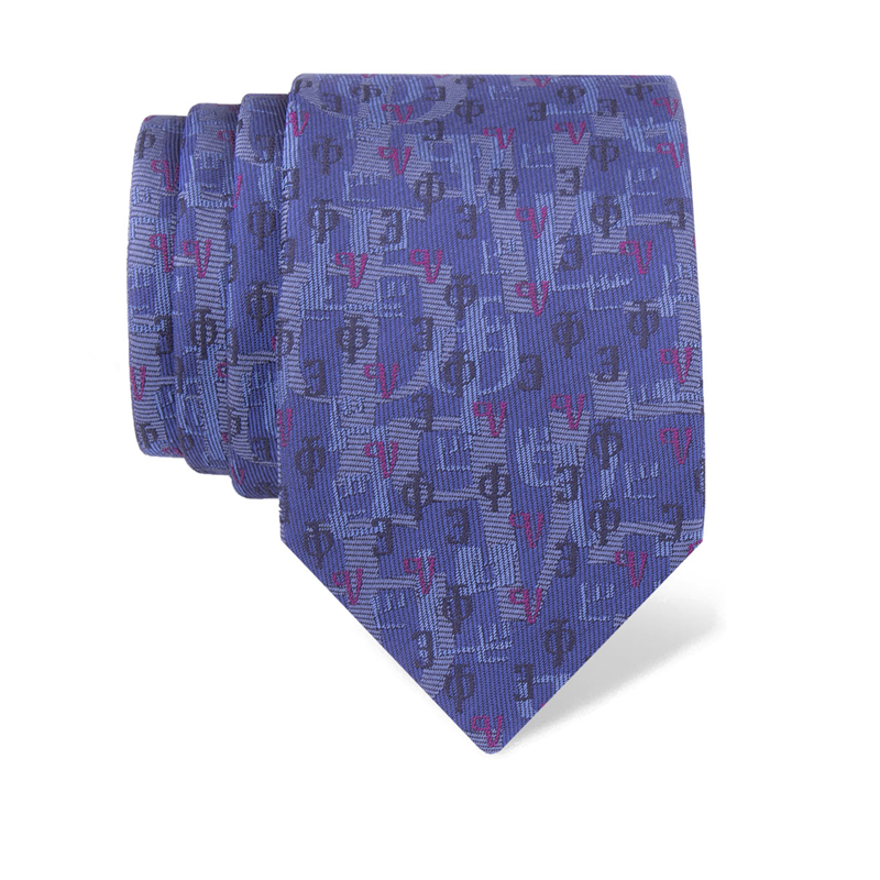 Cravat CROATA Thematic  Glagolitic alphabet Blue  Silk 100%  