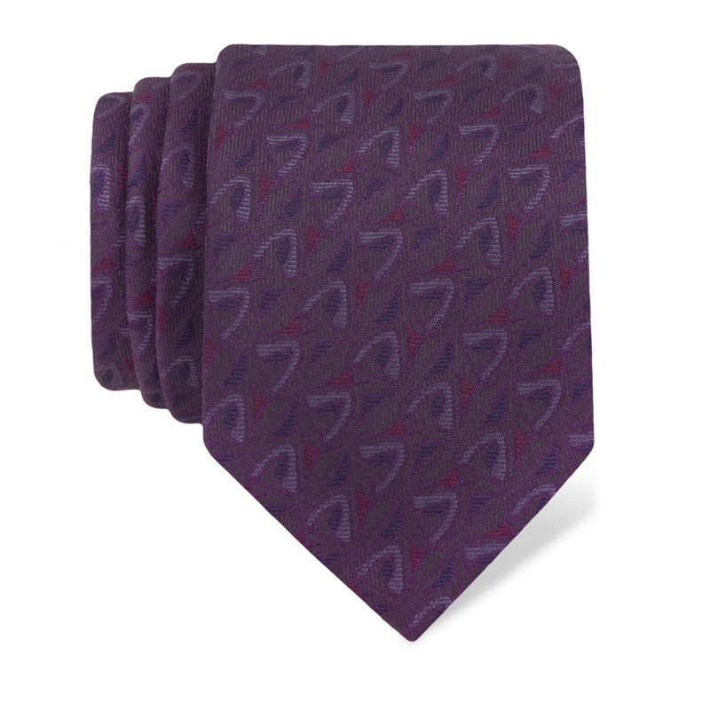 Cravat CROATA Teflon Thematic  Folk embroidery Purple  Silk 100%  