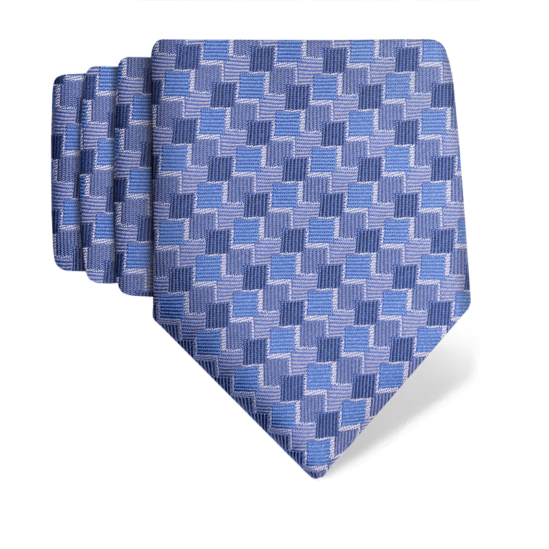 Cravat CROATA Thematic Large Squares Blue  Silk 100%  