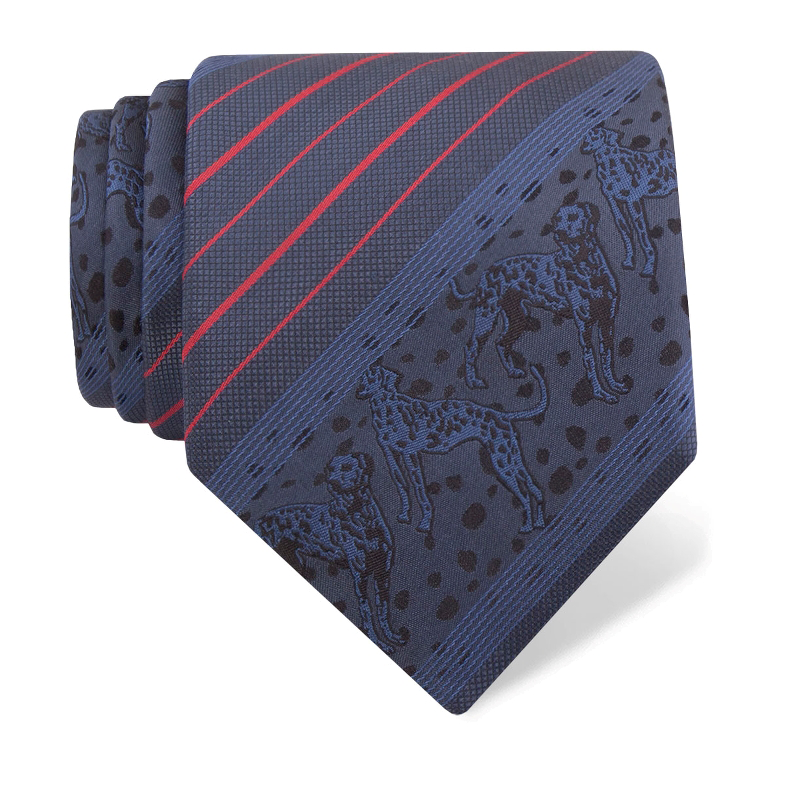 Cravat CROATA Thematic  Dalmatian dog Dark blue  Silk 100%  