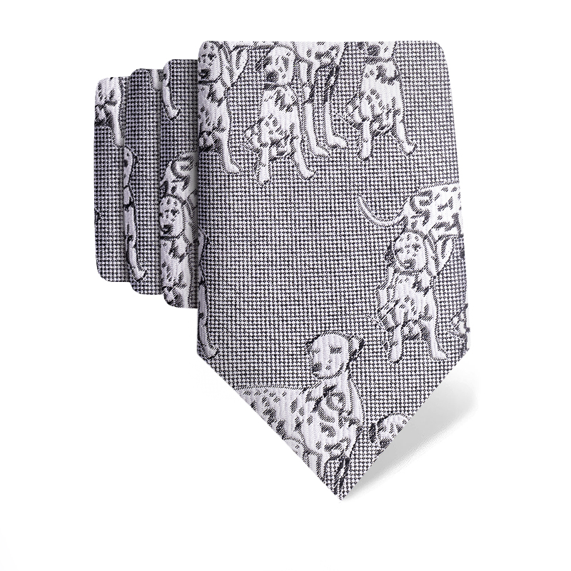 Cravat CROATA Thematic  Dalmatian dog Black  Silk 100%  