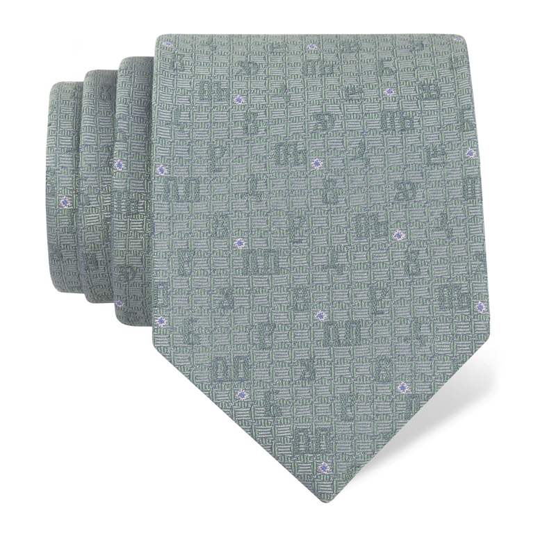 Cravat CROATA Dubrovnik Thematic  Glagolitic alphabet Green  Silk 100%  