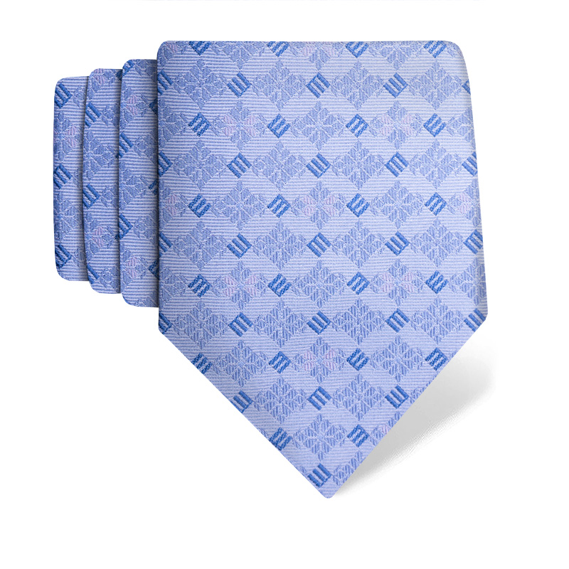 Cravat CROATA Dubrovnik Thematic  Glagolitic alphabet Light blue  Silk 100%  