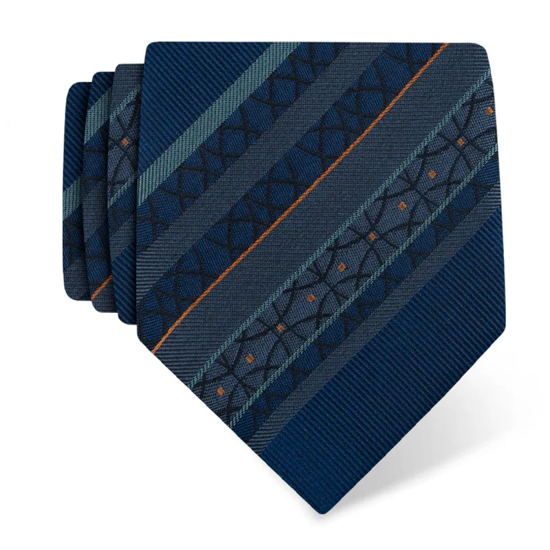 Cravat CROATA Dubrovnik Thematic  Braiding Blue  Silk 100%  