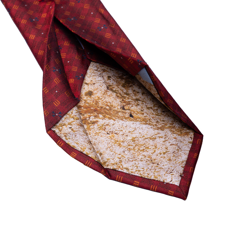 Cravat CROATA Dubrovnik Thematic  Glagolitic alphabet Red  Silk 100%  