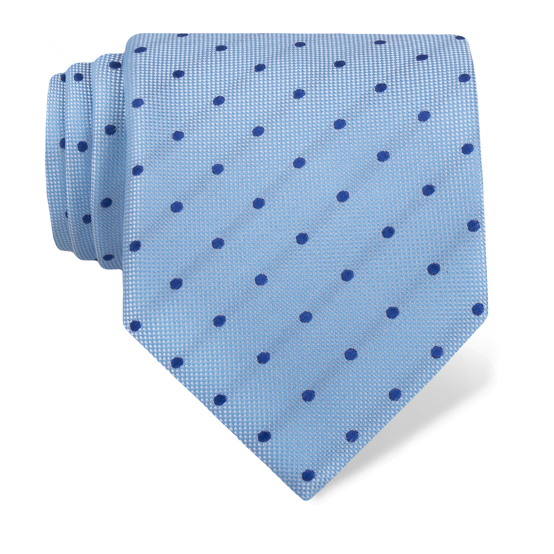 Cravat CROATA Clasicum Classic  Dots Light blue  Silk 100%  