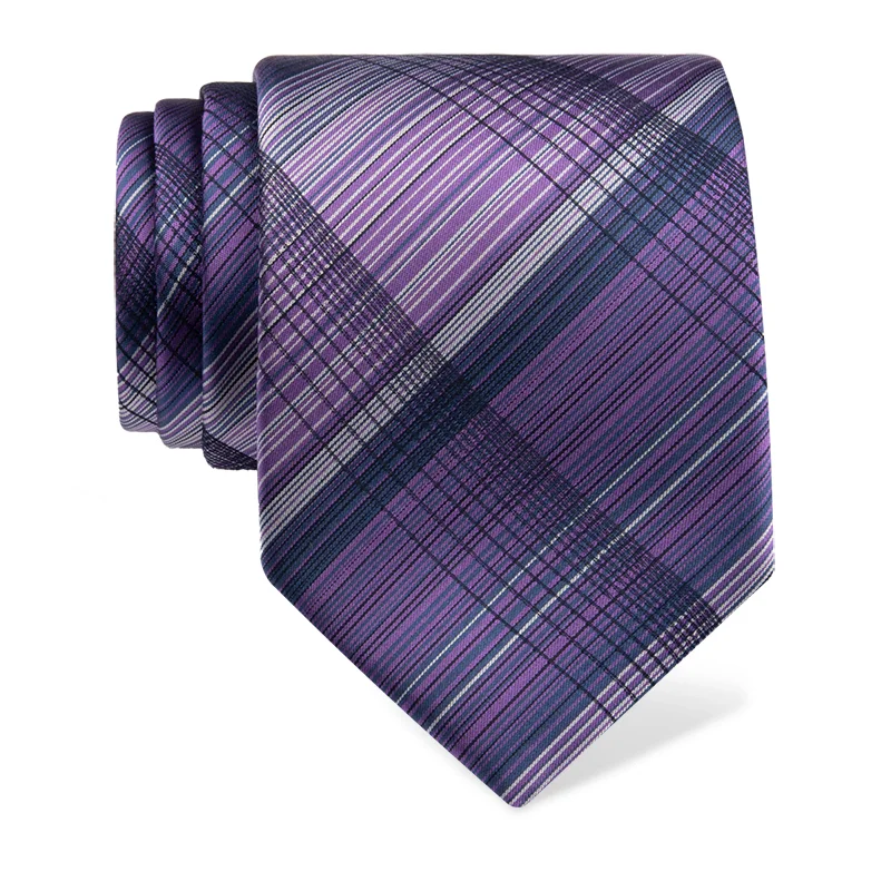 Cravat CROATA Classic  Checked Purple  Silk 100%  