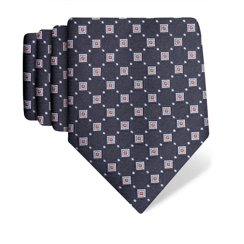 Cravat CROATA Classic  Squares Black  Silk 100%  