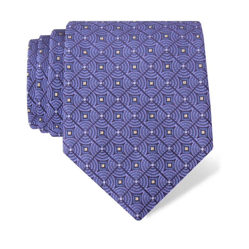 Cravat CROATA Brijuni Classic  Ovals Blue  Silk 100%  