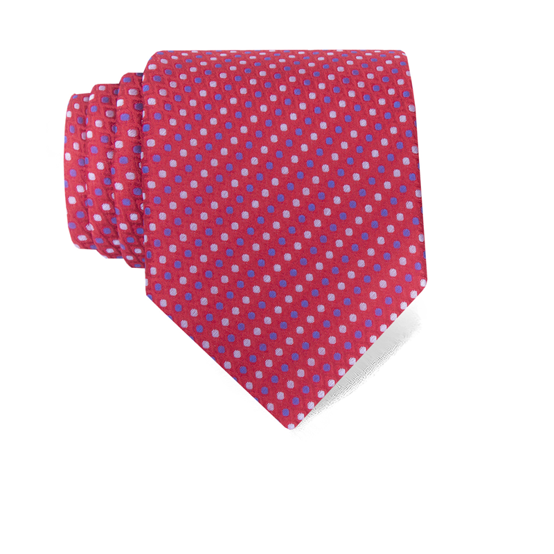 Cravat CROATA Teflon Classic  Dots Red  Silk 100%  