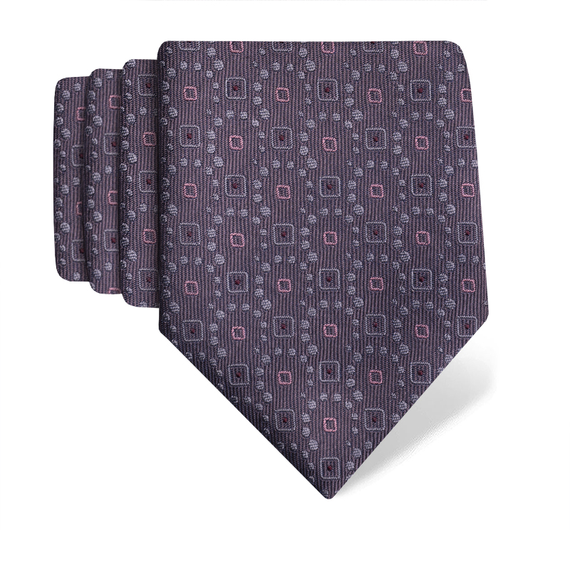 Cravat CROATA Classic  Ovals Purple  Silk 100%  