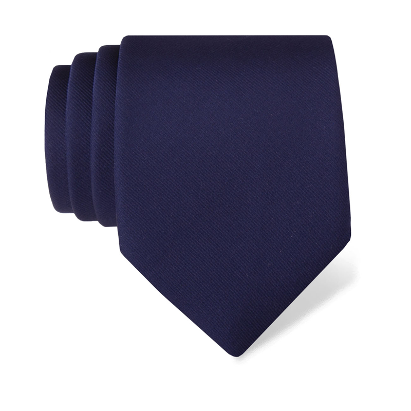 Cravat CROATA Classic  Solid textured Dark blue  Silk 100%  