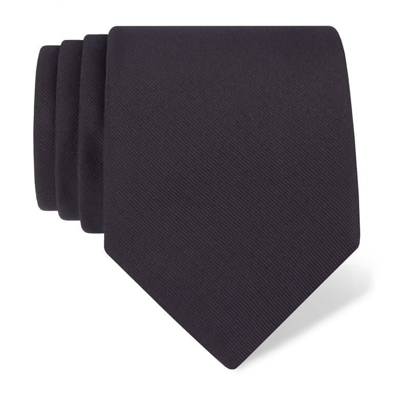 Cravat CROATA Classic  Solid textured Black  Silk 100%  