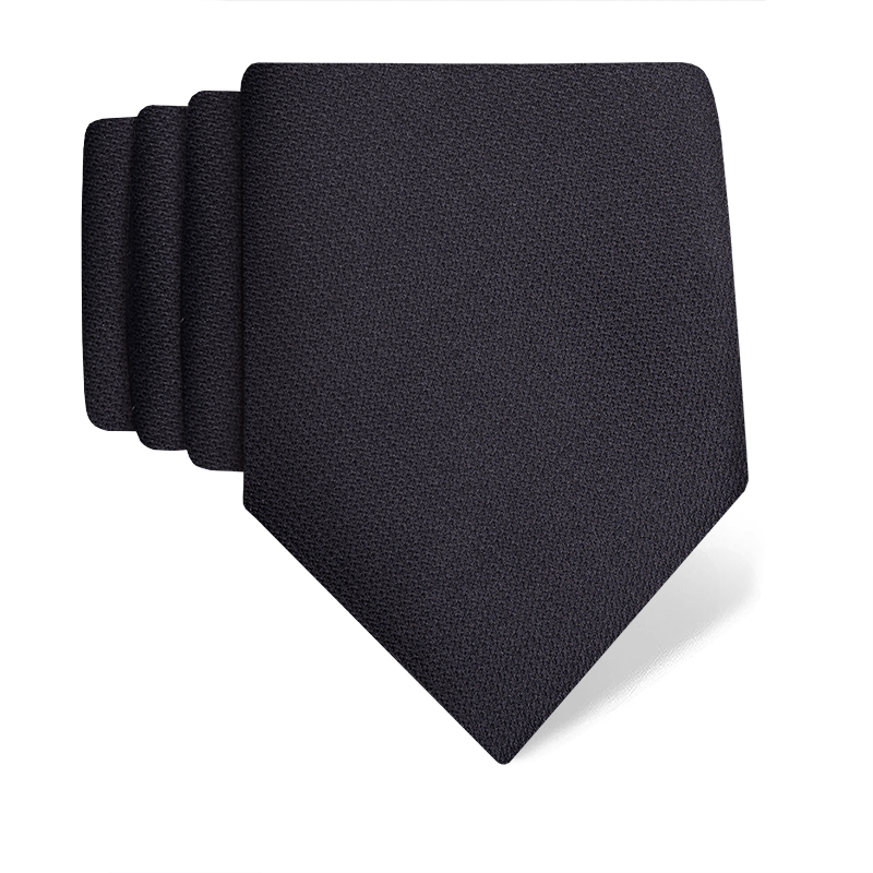 Cravat CROATA Classic  Solid textured Black  Silk 100%  