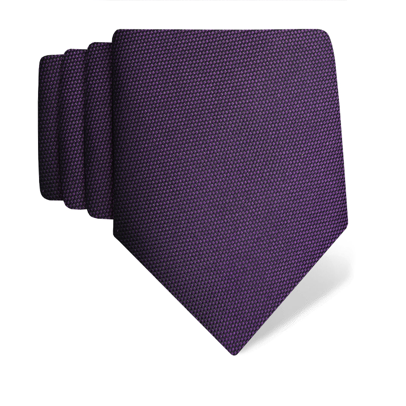 Cravat CROATA Classic  Solid textured Purple  Silk 100%  