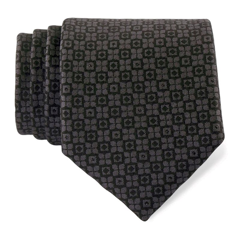 Cravat Festum Classic  Squares Black  silk 95%, metallized fiber 5%  