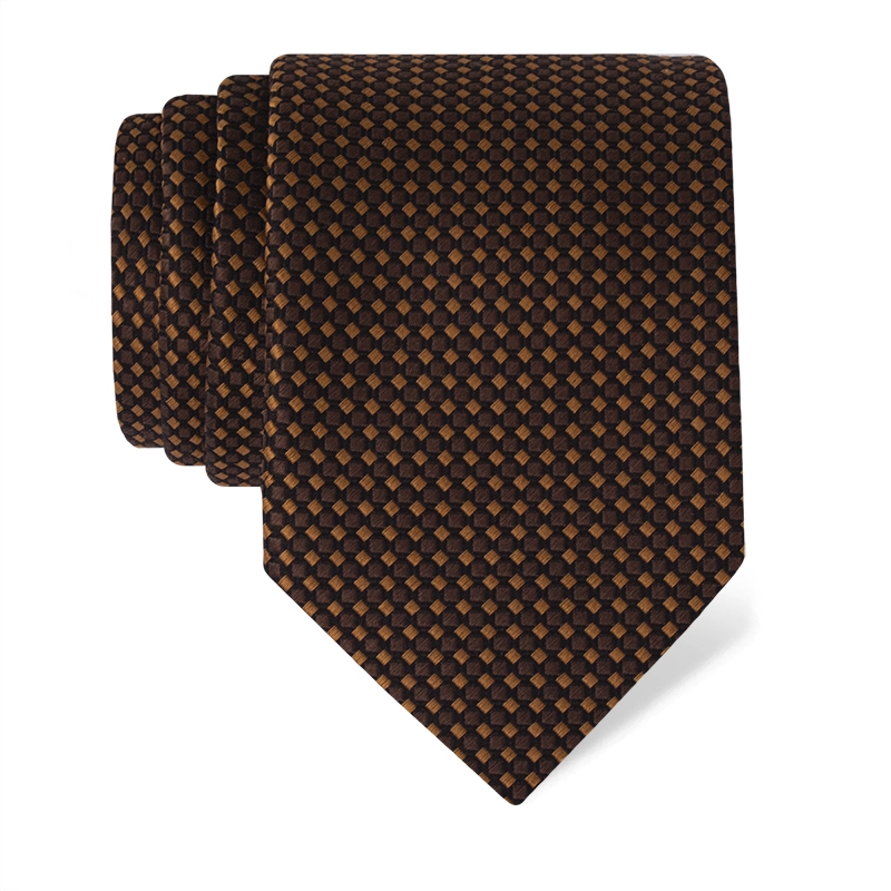 Cravat CROATA Classic  Small shapes Brown  Silk 100%  